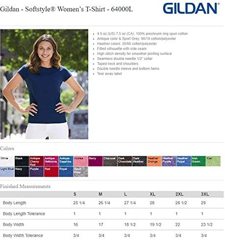 Gildan Womens Softstyle Cotton T-Shirt, Style G64000l, Multipack Darkheather+black