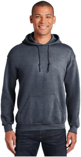 Gildan Adult Fleece Hoodie Sweatshirt, Style G18500, Multipack Heather Sport Dark Navy (1-pack)