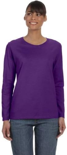 Gildan Women's Heavy Cotton Long Sleeve T-Shirt, 2-Pack Purple