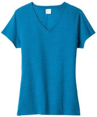 Gildan Women's Heavy Cotton V-Neck T-Shirt, 2-Pack Heather Sapphire